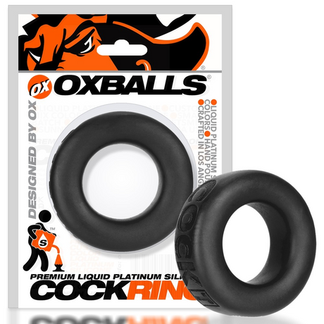 OXBALLS COCK-T Silicone Cock Ring — Black, 4.25 in Inner Circumference - OX-AJ1003-BLK
