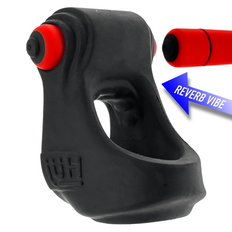 Hunkyjunk REVSLING Cock-and-Ball Sling with Vibe — Tar Ice Red - HUJ-133-TARICE
