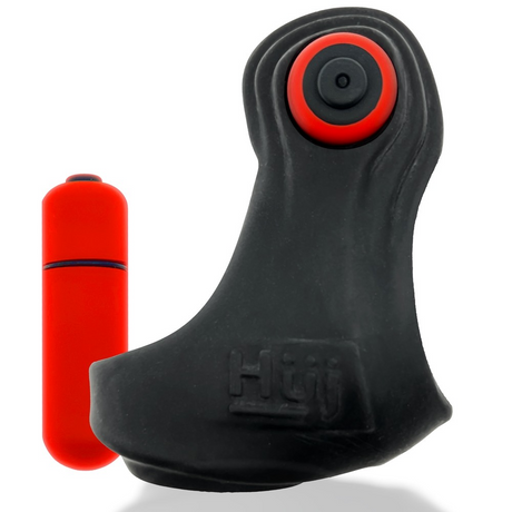 Hunkyjunk REVSLING Cock-and-Ball Sling with Vibe — Tar Ice Red - HUJ-133-TARICE