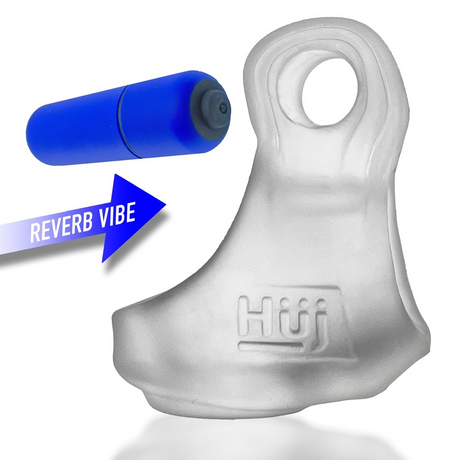 Hunkyjunk RevSling Cock & Ball Sling with Vibe — Clear Ice - HUJ-133-CLRICE