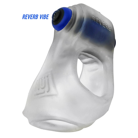 Hunkyjunk RevSling Cock & Ball Sling with Vibe — Clear Ice - HUJ-133-CLRICE