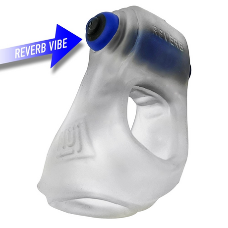 Hunkyjunk RevSling Cock & Ball Sling with Vibe — Clear Ice - HUJ-133-CLRICE