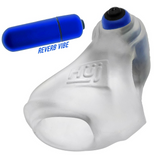 Hunkyjunk RevSling Cock & Ball Sling with Vibe — Clear Ice - HUJ-133-CLRICE