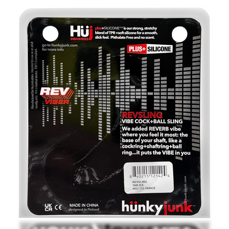 Hunkyjunk REVSLING Cock & Ball Sling with Vibe — Teal Ice - HUJ1448