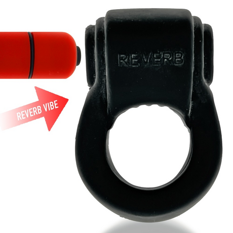 Hunkyjunk REVRING Vibrating Cock Ring — Tar Ice with Red Vibe - HUJ-134-TARICE