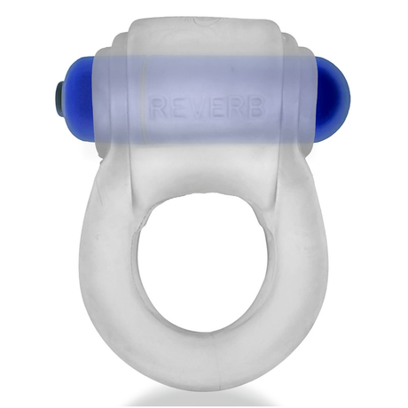 Hunkyjunk REVRING Vibe Cockring — Clear Ice with Blue Bullet - HUJ-134-CLRICE