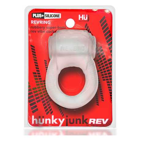 Hunkyjunk REVRING Vibe Cockring — Clear Ice with Blue Bullet - HUJ-134-CLRICE