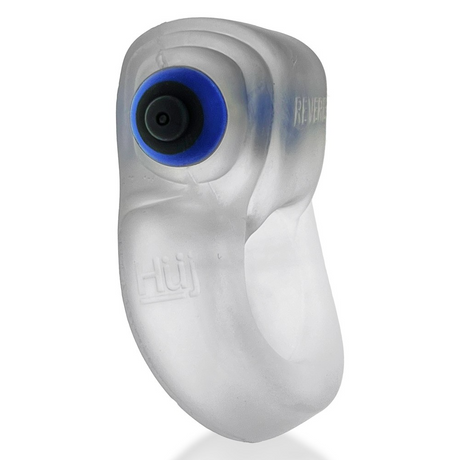 Hunkyjunk REVRING Vibe Cockring — Clear Ice with Blue Bullet - HUJ-134-CLRICE