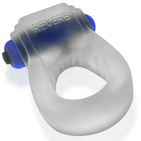 Hunkyjunk REVRING Vibe Cockring — Clear Ice with Blue Bullet - HUJ-134-CLRICE
