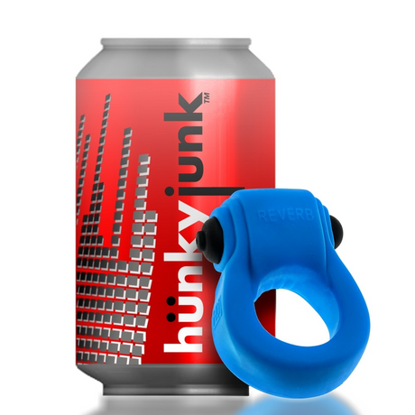 Hunkyjunk Revring Plus+SILICONE Cock Ring with Vibe — Teal Ice - HUJ1479