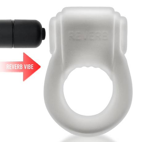 Hunkyjunk RevRing Cock Ring with Vibe — White Ice - HUJ1486