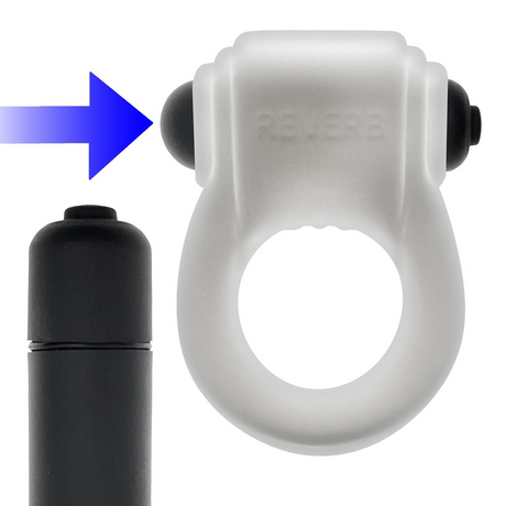 Hunkyjunk RevRing Cock Ring with Vibe — White Ice - HUJ1486