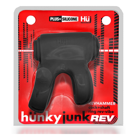 Hunkyjunk RevHammer Shaft Vibe Ring — Tar Ice with Red Vibe - HUJ-135-TARICE