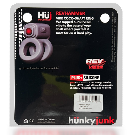 Hunkyjunk RevHammer Shaft Vibe Ring — Tar Ice with Red Vibe - HUJ-135-TARICE