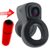 Hunkyjunk RevHammer Shaft Vibe Ring — Tar Ice with Red Vibe - HUJ-135-TARICE