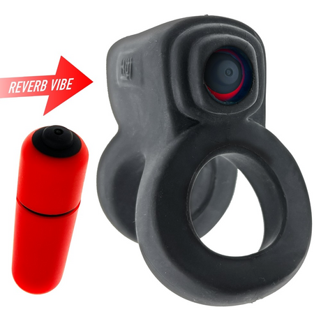 Hunkyjunk RevHammer Shaft Vibe Ring — Tar Ice with Red Vibe - HUJ-135-TARICE