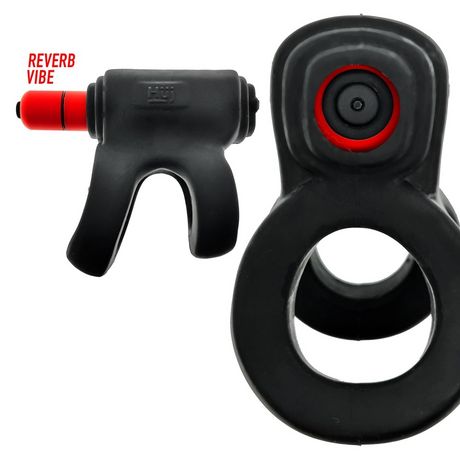Hunkyjunk RevHammer Shaft Vibe Ring — Tar Ice with Red Vibe - HUJ-135-TARICE