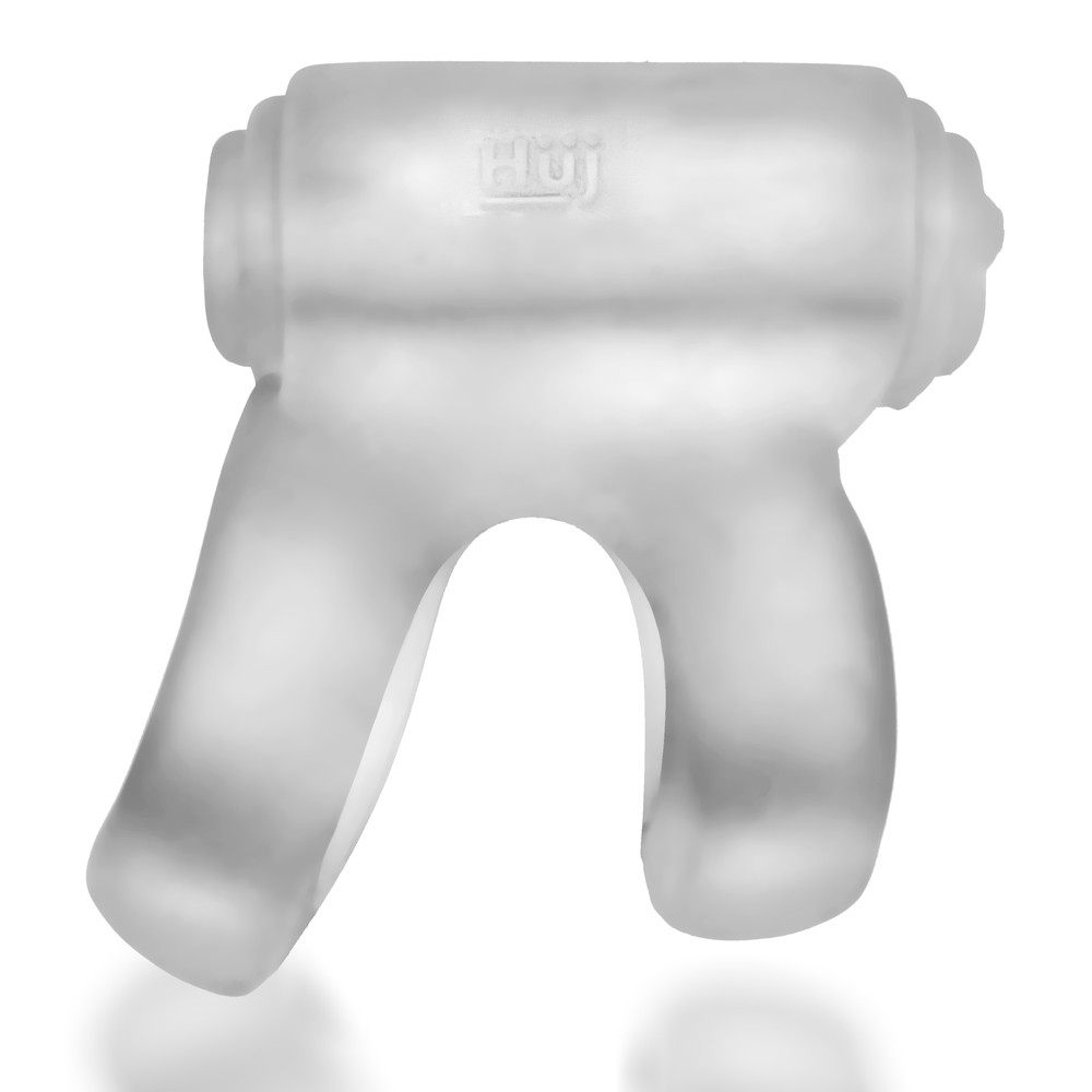 Hunkyjunk Revhammer Shaft Vibe Ring — Clear Ice with Blue Vibe - HUJ-135-CLRICE