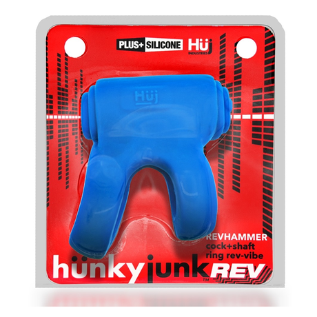 Hunkyjunk REVHAMMER Shaft Vibe Ring — Teal Ice with Black Vibe - HUJ1516