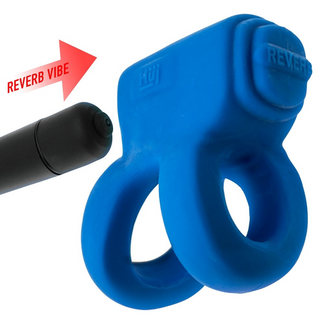 Hunkyjunk REVHAMMER Shaft Vibe Ring — Teal Ice with Black Vibe - HUJ1516