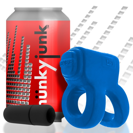 Hunkyjunk REVHAMMER Shaft Vibe Ring — Teal Ice with Black Vibe - HUJ1516