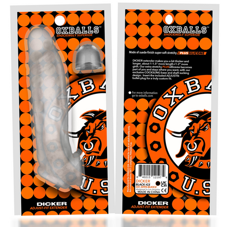 OXBALLS DICKER Cocksheath — Slim Plus+SILICONE, Clear Ice - OX-3090-CLRICE