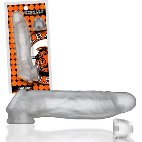 OXBALLS DICKER Cocksheath — Slim Plus+SILICONE, Clear Ice - OX-3090-CLRICE