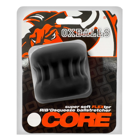 OXBALLS CORE Ballstretcher — Extra-Soft Plus+SILICONE, Black Ice - OX-3092-BLKICE