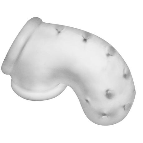 OXBALLS Airlock Sling Chastity Cage — Clear Ice, 4.5in - OX-3086-CLRICE