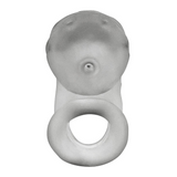 OXBALLS Airlock Sling Chastity Cage — Clear Ice, 4.5in - OX-3086-CLRICE