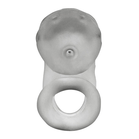 OXBALLS Airlock Sling Chastity Cage — Clear Ice, 4.5in - OX-3086-CLRICE