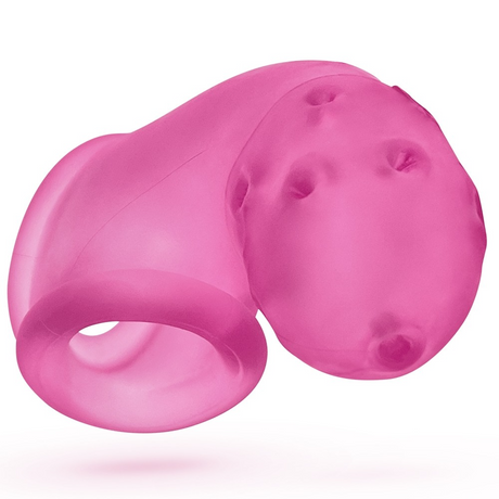 OXBALLS Airlock Vented Chastity Cage — Pink Ice - OX2827