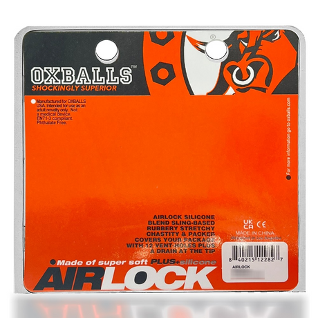 OXBALLS Airlock Air-Lite Vented Chastity Cage, Steel, 4.5" - OX2858