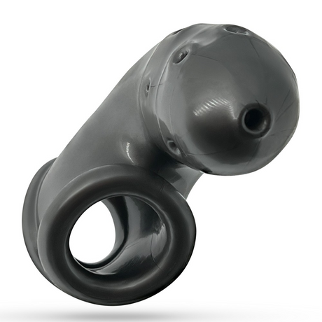 OXBALLS Airlock Air-Lite Vented Chastity Cage, Steel, 4.5" - OX2858