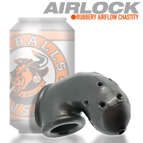OXBALLS Airlock Air-Lite Vented Chastity Cage, Steel, 4.5" - OX2858