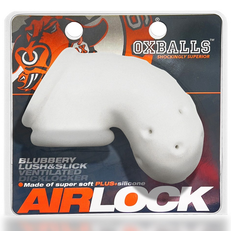 OXBALLS Airlock Vented Chastity Cage — White Ice - OX2872