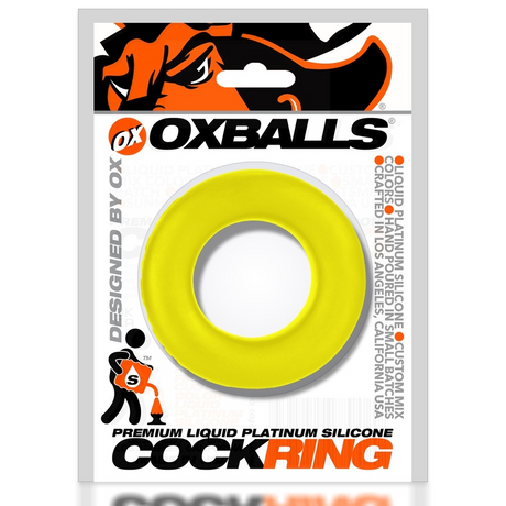 OXBALLS COCK-T Silicone Cock Ring — Acid Yellow, 4.25 in Inner - OX-AJ1003-AYLW