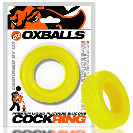 OXBALLS COCK-T Silicone Cock Ring — Acid Yellow, 4.25 in Inner - OX-AJ1003-AYLW