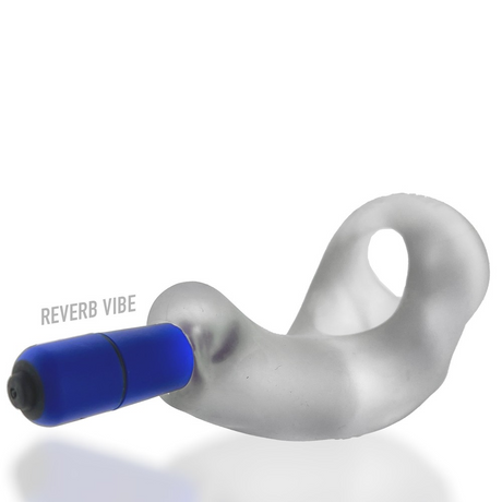Hunkyjunk Buzz Sling with Taint Vibe — Clear Ice - HUJ-138-CLRICE