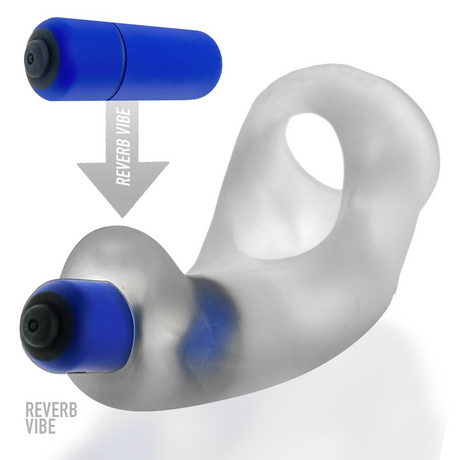 Hunkyjunk Buzz Sling with Taint Vibe — Clear Ice - HUJ-138-CLRICE