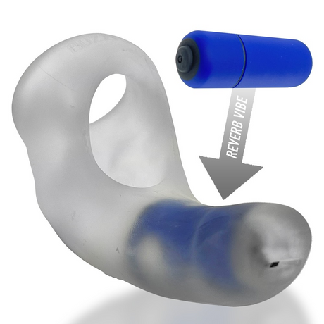 Hunkyjunk Buzz Sling with Taint Vibe — Clear Ice - HUJ-138-CLRICE