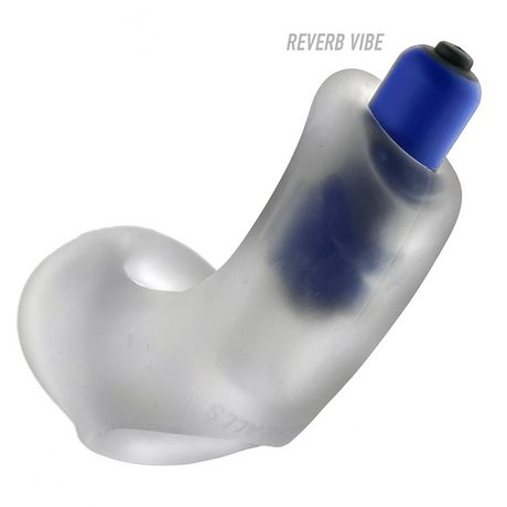 Hunkyjunk Buzz Sling with Taint Vibe — Clear Ice - HUJ-138-CLRICE