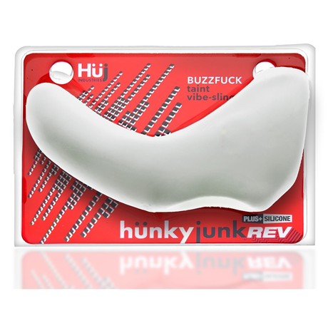 Hunkyjunk Buzz Taint Sling with Vibrating Bullet — White Ice - HUJ3190