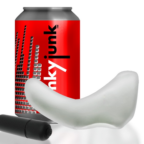 Hunkyjunk Buzz Taint Sling with Vibrating Bullet — White Ice - HUJ3190