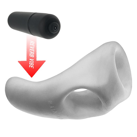 Hunkyjunk Buzz Taint Sling with Vibrating Bullet — White Ice - HUJ3190