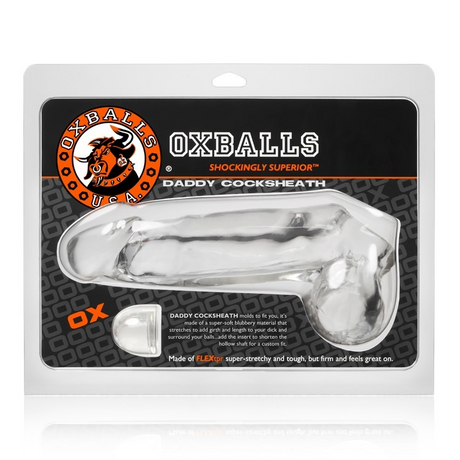 OXBALLS Daddy Hefty Cocksheath — Clear, 9.25" - OX-1319-CLR