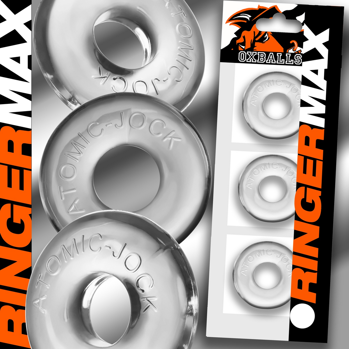 OXBALLS Ringer Max 3-Pack — Clear Stretch Rings - OX-3200-CLR
