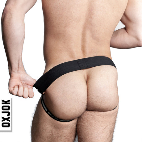 OXBALLS AirMesh Jockstrap — Tar Black, Small - OX-JOK-1010-BLK-S