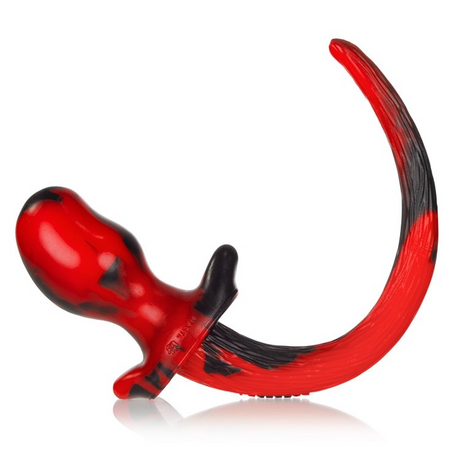 OXBALLS Beagle Puppy Tail Buttplug — Medium, Red Swirl - OX7021