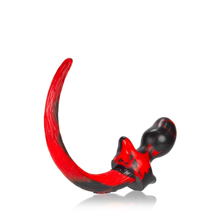 OXBALLS Beagle Puppy Tail Buttplug — Medium, Red Swirl - OX7021